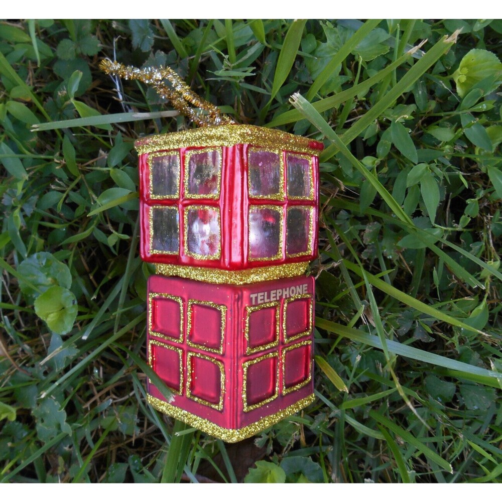 Dept  56 Santa in a Red Telephone Booth Christmas Ornament